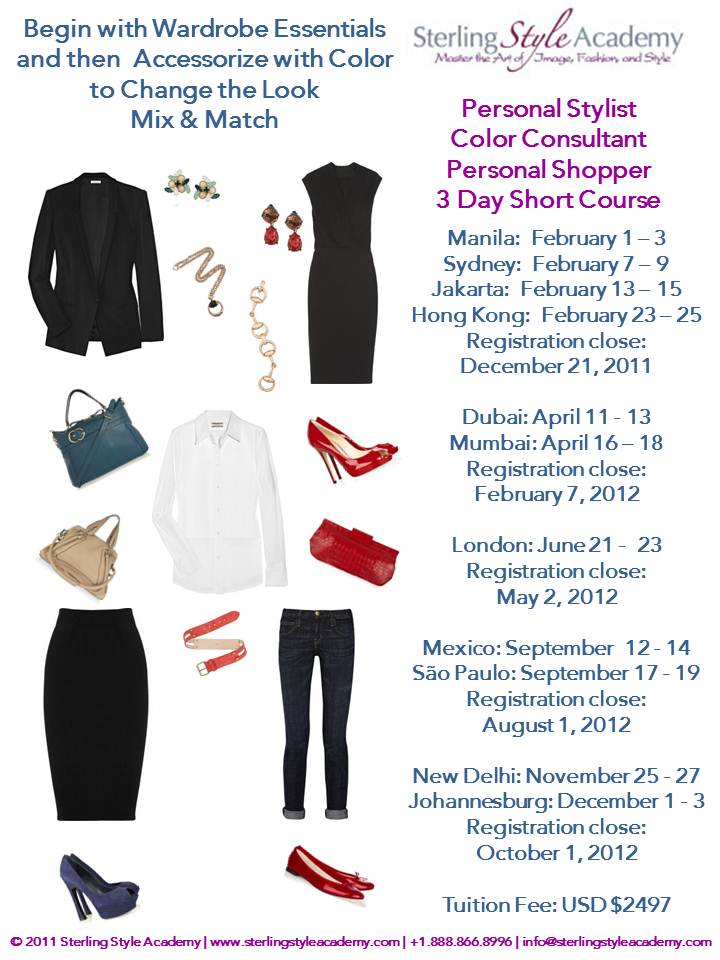 Accessorizing With Color - Sterling Style Academy 3-Day Personal Styling & Shopping Courses - Manila, Sydney, Jakarta, Hong Kong, Mumbai, Mexico, Sao Paulo, New Delhi, Johannesburg 2012