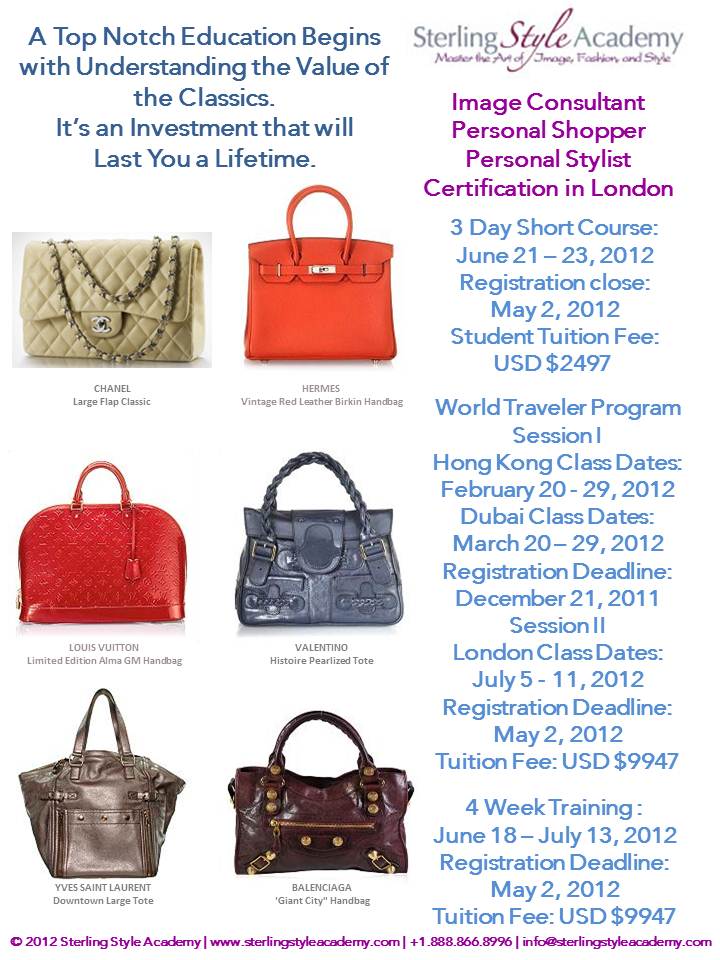 London Image Consultancy Training & Personal Stylist & Shopper Courses 2012 (bags)