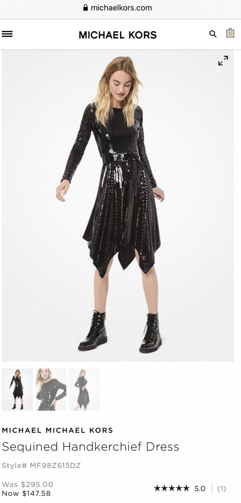 Michael Kors Sequined Handkerchief Dress