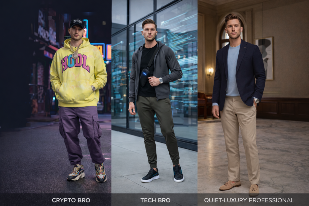 Crypto Bro Style vs. Tech Bro vs. Quiet-Luxury