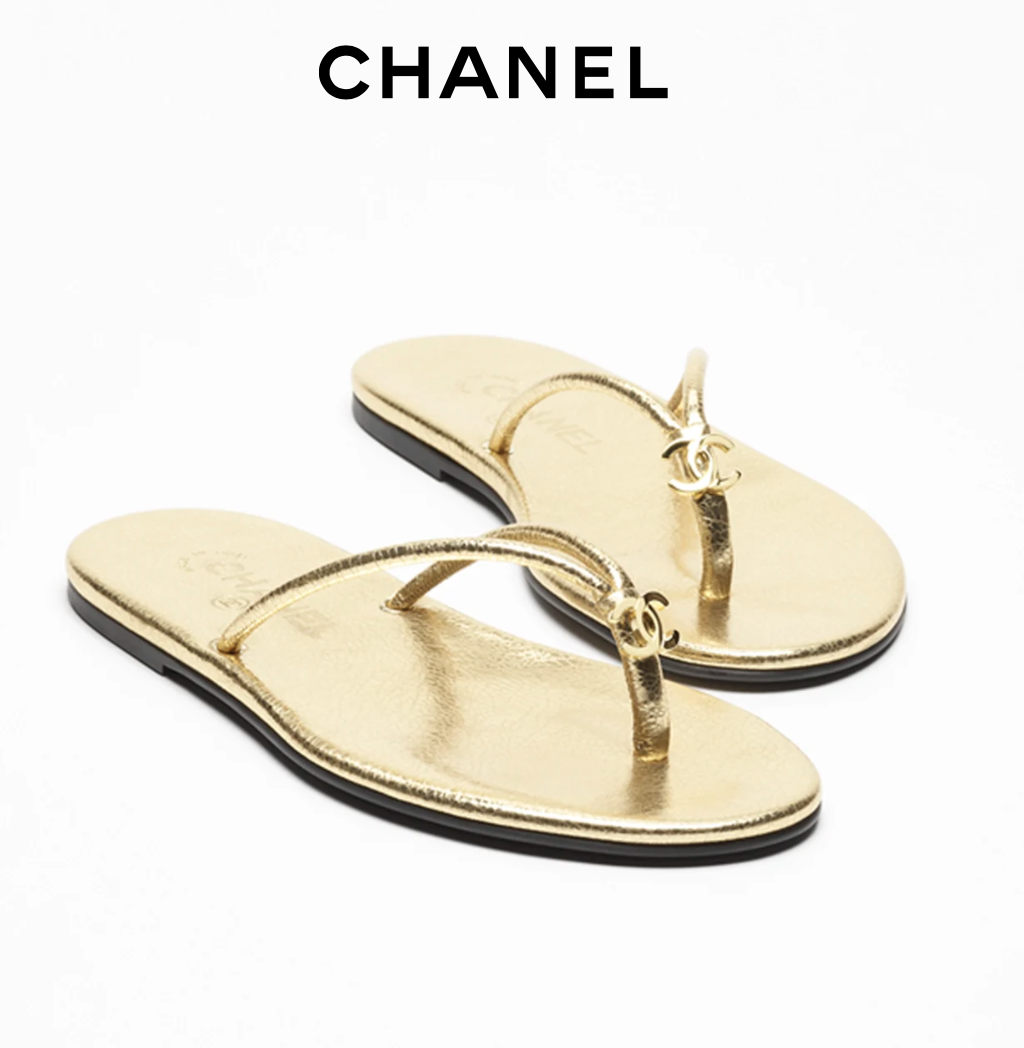 Chanel Gold Thongs US$1050