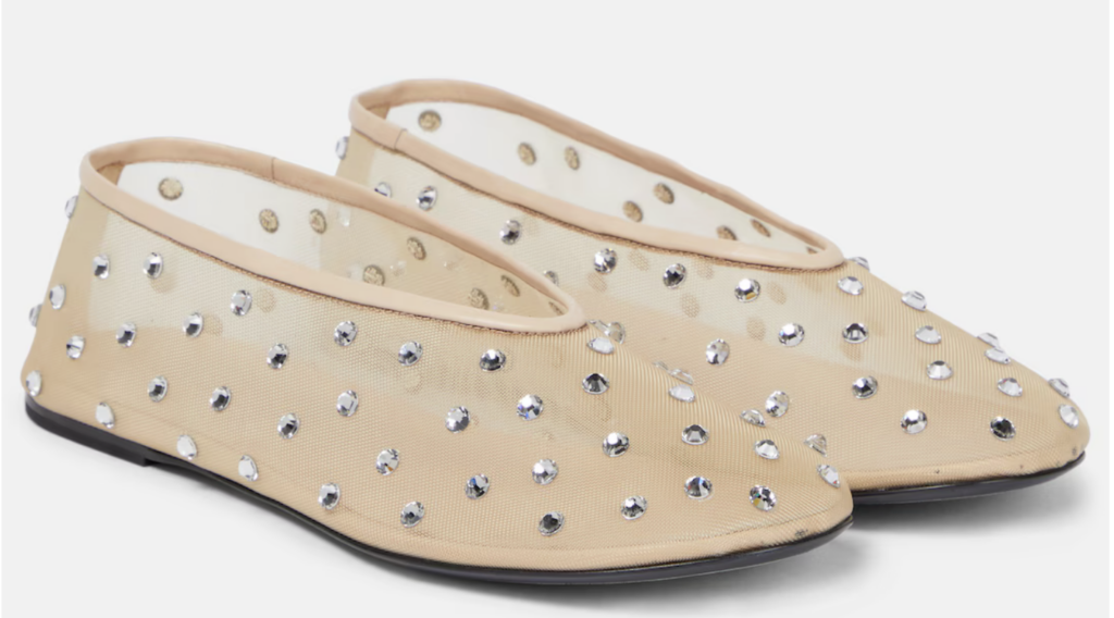 Khaite Marcy crystal-embellished ballet flats