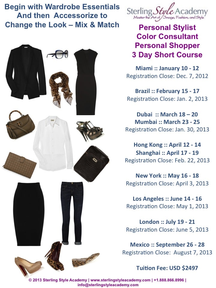 3 Day Fashion Stylist, Color Consultant, Personal Shopper Training 2013