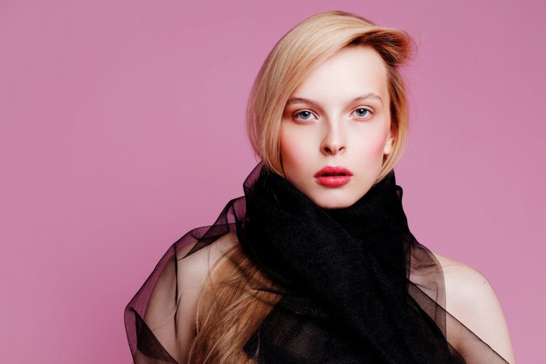 photo of woman wearing black scarf