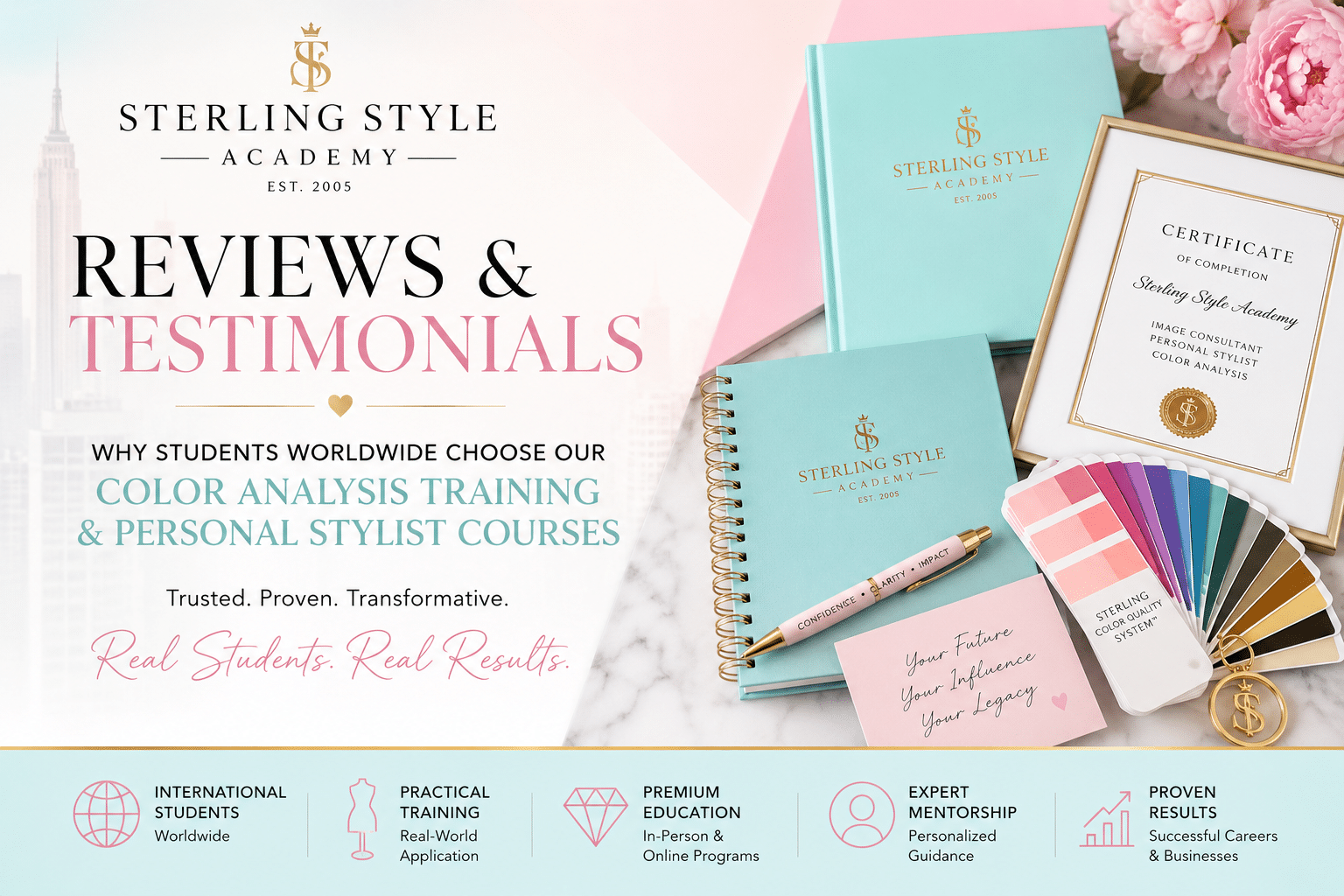 Sterling Style Academy Reviews & Testimonials | Why Students Worldwide Choose Our Color Analysis Training and Personal Stylist Courses
