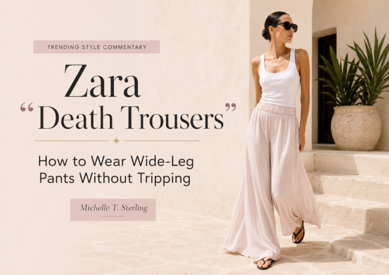 Zara death trousers wide leg pants Michelle T. Sterling